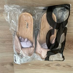 ASOS DESIGN Teegan knotted flatform sandals in beige US 5